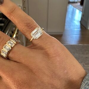 14k Gold and Emerald Diamond Ring